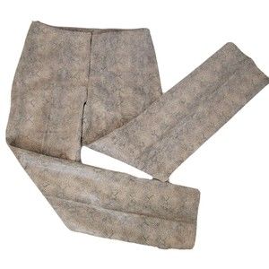 DressBarn Womens Straight Cut Genuine Leather Reptile Print Pants
